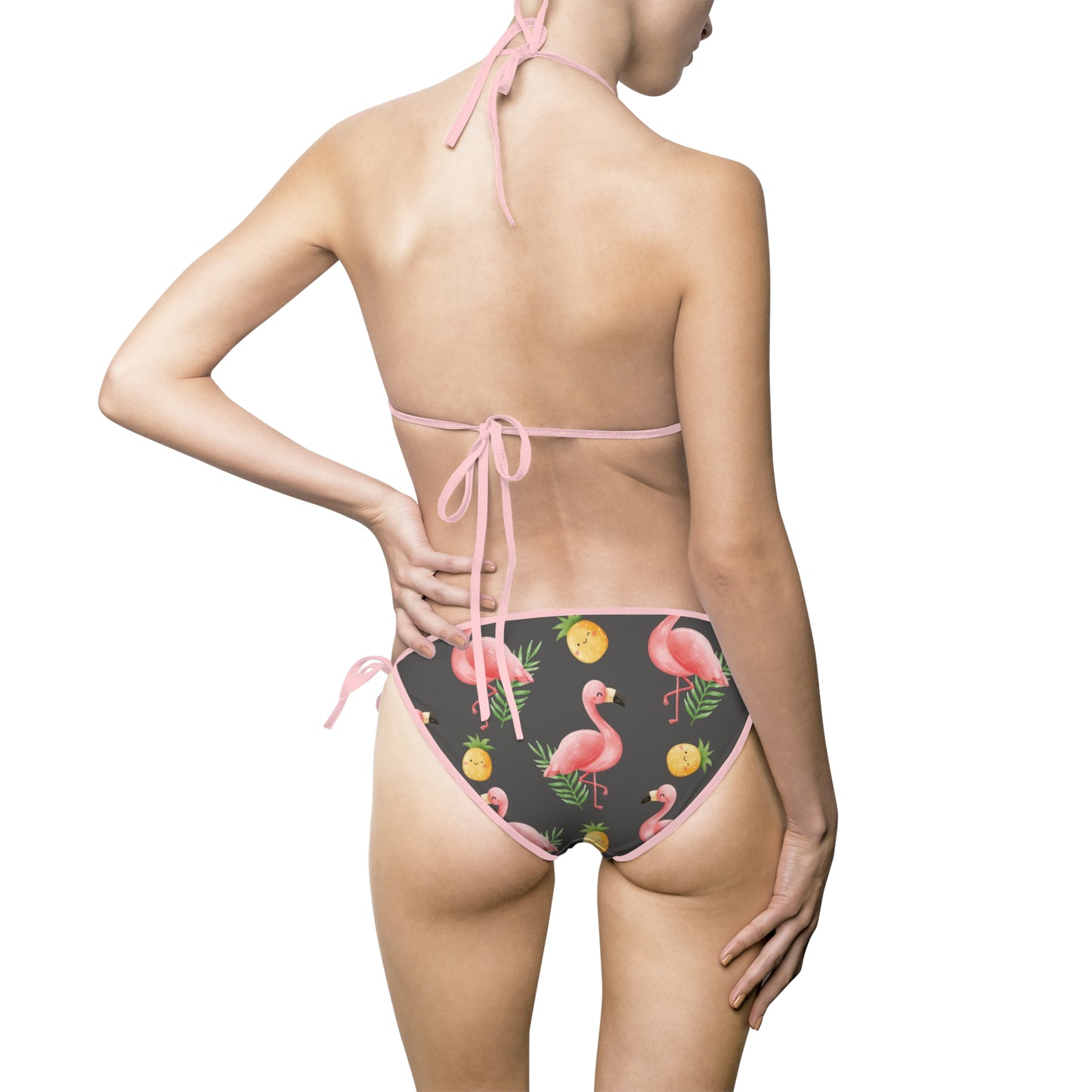 Flamingo Print Bikini Swimsuit for Tropical Vibes - Stylish Women's Swimwear