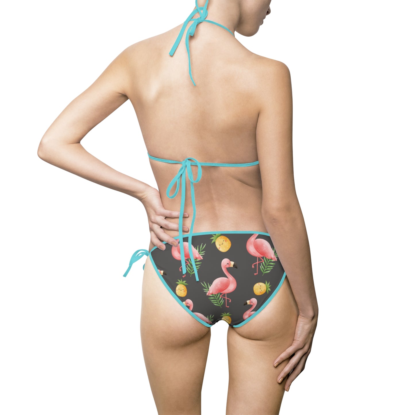 Flamingo Print Bikini Swimsuit for Tropical Vibes - Stylish Women's Swimwear