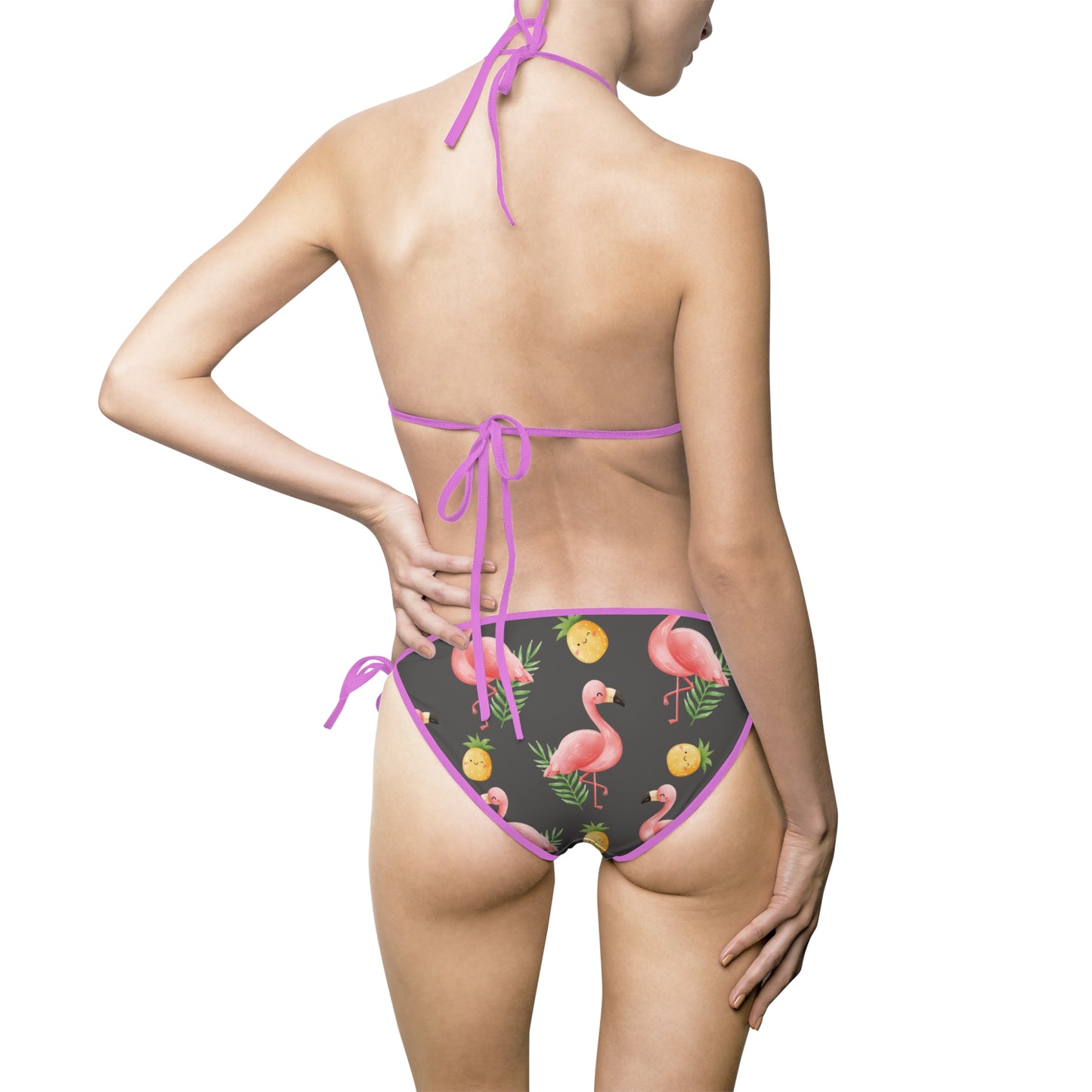 Flamingo Print Bikini Swimsuit for Tropical Vibes - Stylish Women's Swimwear