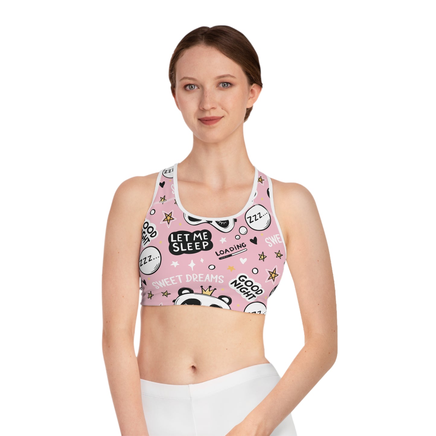 Cute Panda Sweet Dreams Sports Bra - Let Me Sleep Design