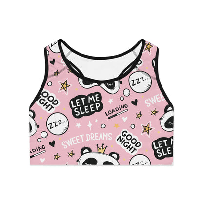 Cute Panda Sweet Dreams Sports Bra - Let Me Sleep Design