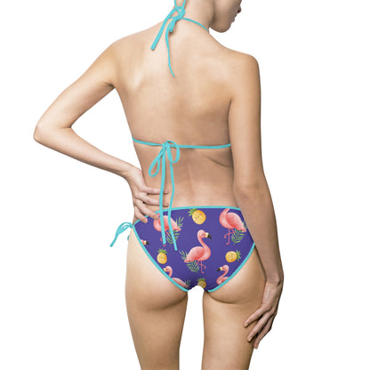 Tropical Flamingo Print Bikini Swimsuit for Women - Perfect for Beach Days and Summer Fun