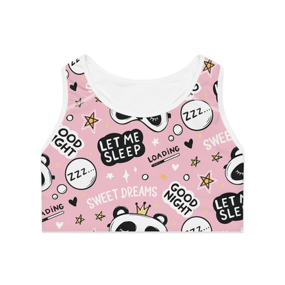 Cute Panda Sweet Dreams Sports Bra - Let Me Sleep Design