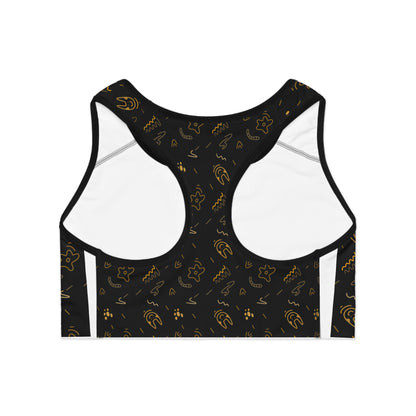 Abstract Pattern Sports Bra - Stylish Comfort for Active Women