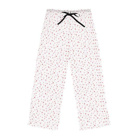 Cozy Women's Pajama Pants with Heart Print - Perfect for Relaxing at Home