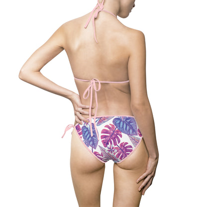 Tropical Vibes Women's Bikini Swimsuit - Floral Print for Beach Days & Summer Vacations