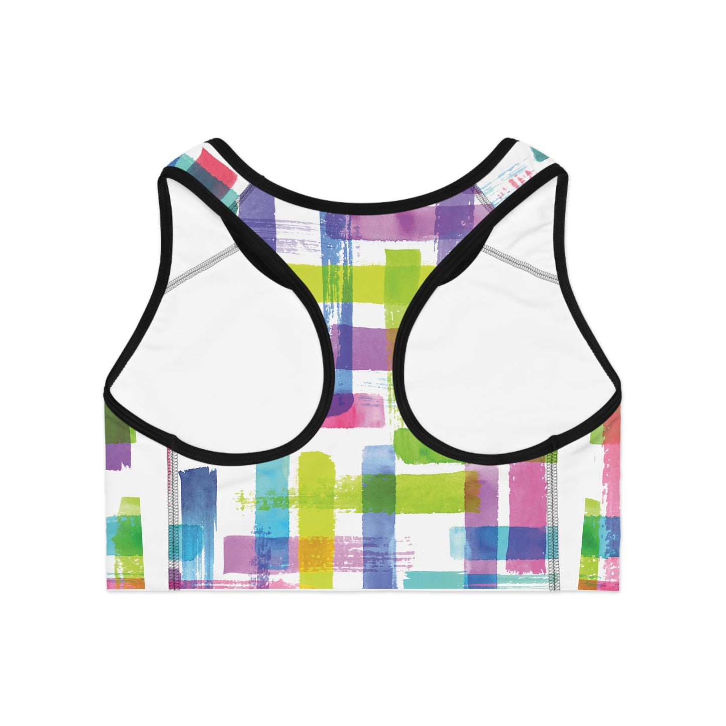 Vibrant Abstract Sports Bra - Colorful Activewear for Fitness Enthusiasts
