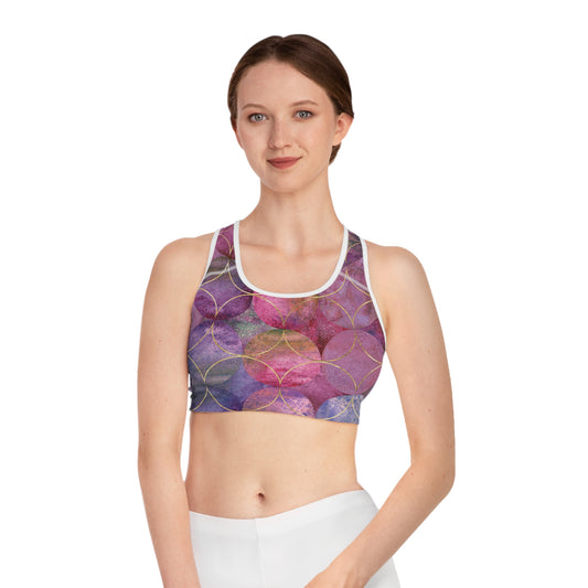 Vibrant Abstract Sports Bra | Chic Workout Gear for Women