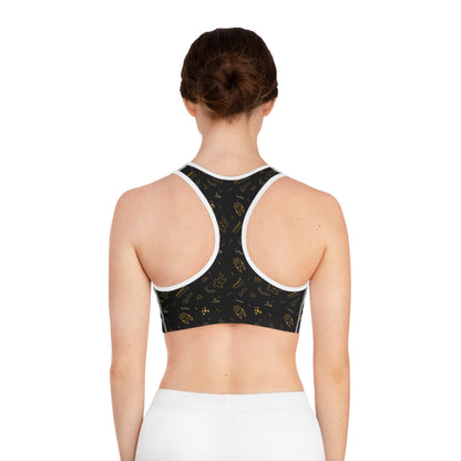 Abstract Pattern Sports Bra - Stylish Comfort for Active Women
