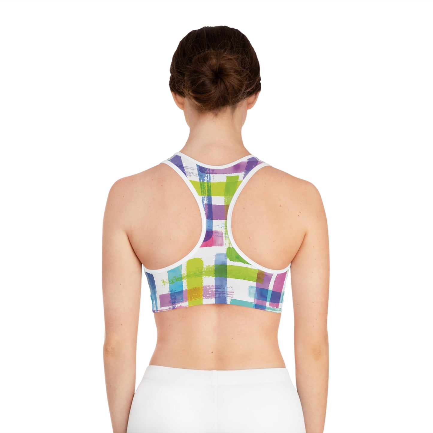 Vibrant Abstract Sports Bra - Colorful Activewear for Fitness Enthusiasts