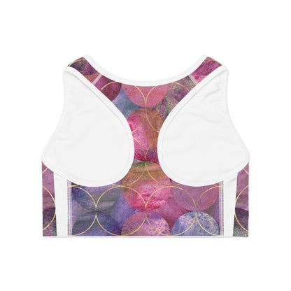 Vibrant Abstract Sports Bra | Chic Workout Gear for Women