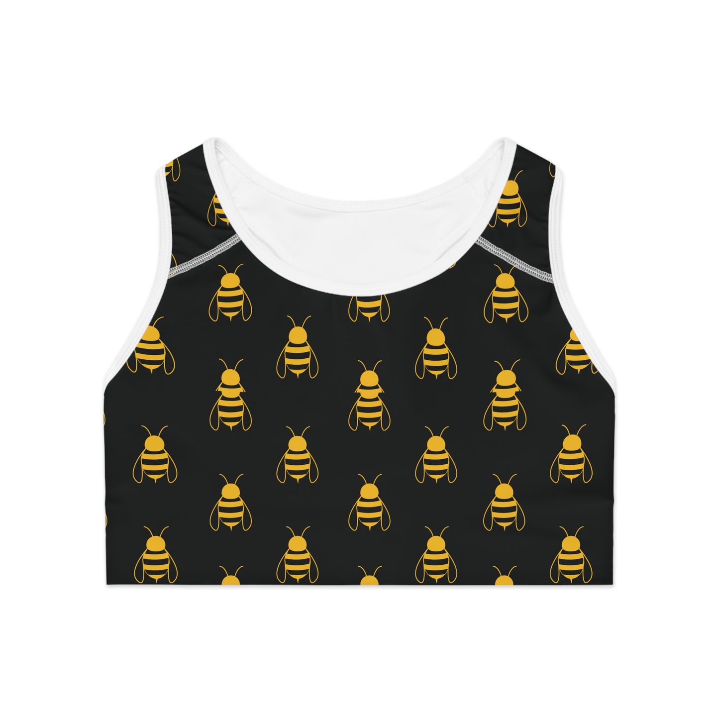 Bee-Themed Sports Bra for Active Women, Workout Top, Fitness Gear, Gift for Her, Yoga Essentials, Cute Athletic Wear