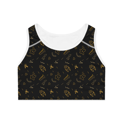 Abstract Pattern Sports Bra - Stylish Comfort for Active Women