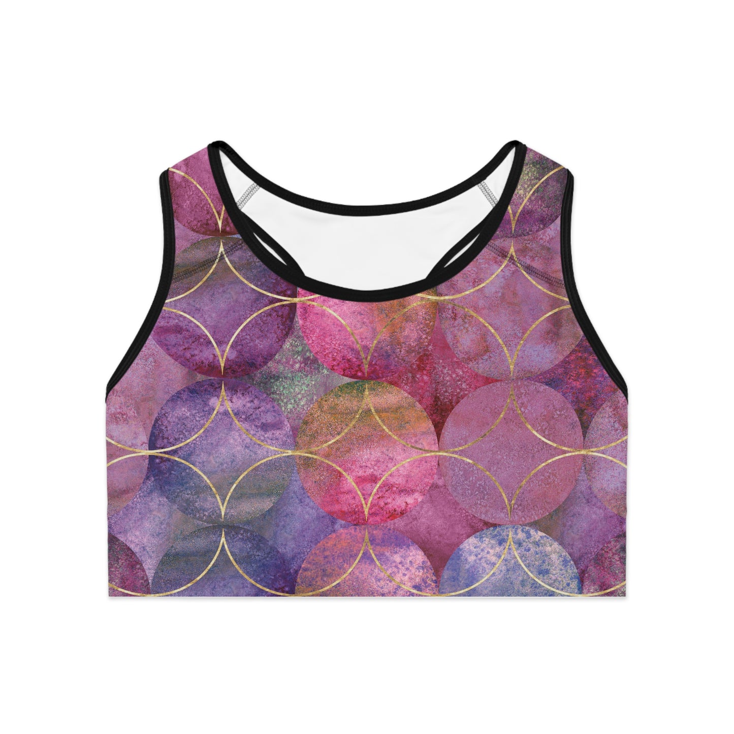 Vibrant Abstract Sports Bra | Chic Workout Gear for Women