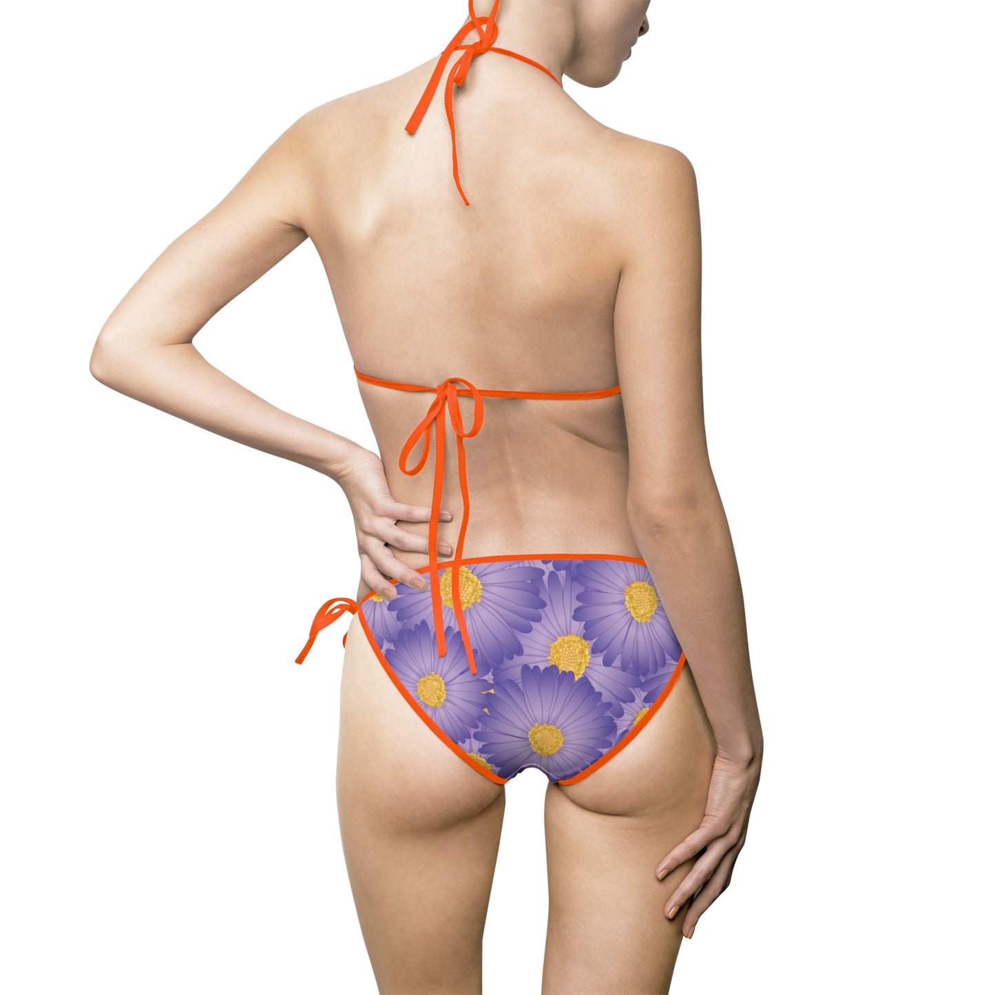 Purple Floral Women's Bikini Swimsuit - Stylish Swimwear for Summer Beach Days