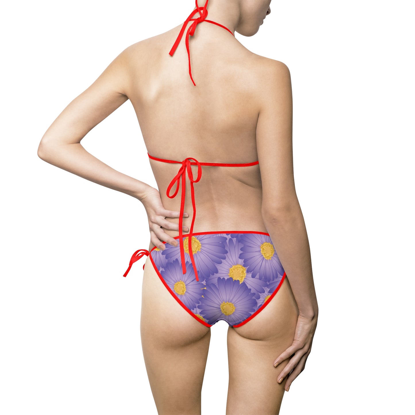 Purple Floral Women's Bikini Swimsuit - Stylish Swimwear for Summer Beach Days