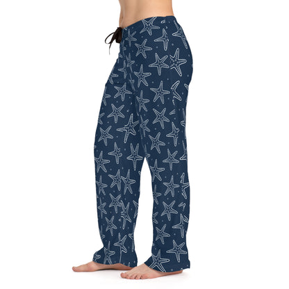 Nautical Star Women's Pajama Pants, Cozy Sleepwear, Starfish Lounge Pants, Relaxation Gift, Summer PJs, Beach Theme Comfort