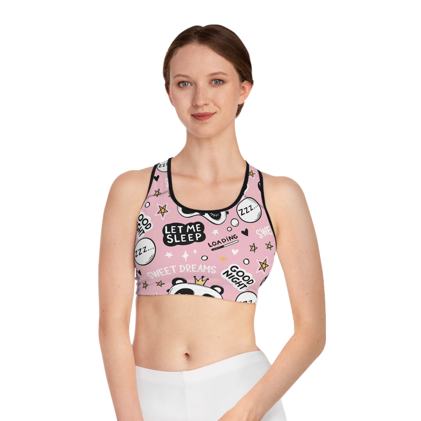 Cute Panda Sweet Dreams Sports Bra - Let Me Sleep Design