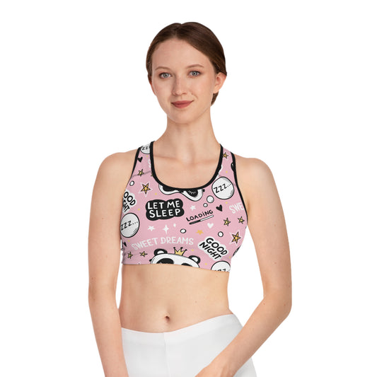 Cute Panda Sweet Dreams Sports Bra - Let Me Sleep Design