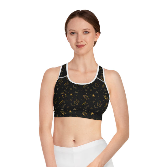 Abstract Pattern Sports Bra - Stylish Comfort for Active Women