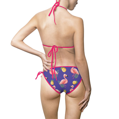 Tropical Flamingo Print Bikini Swimsuit for Women - Perfect for Beach Days and Summer Fun