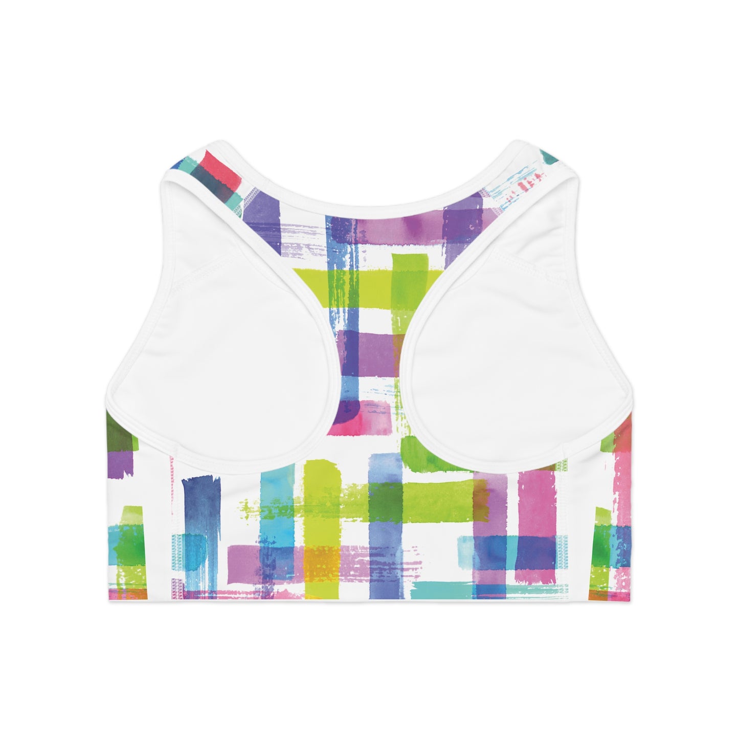Vibrant Abstract Sports Bra - Colorful Activewear for Fitness Enthusiasts