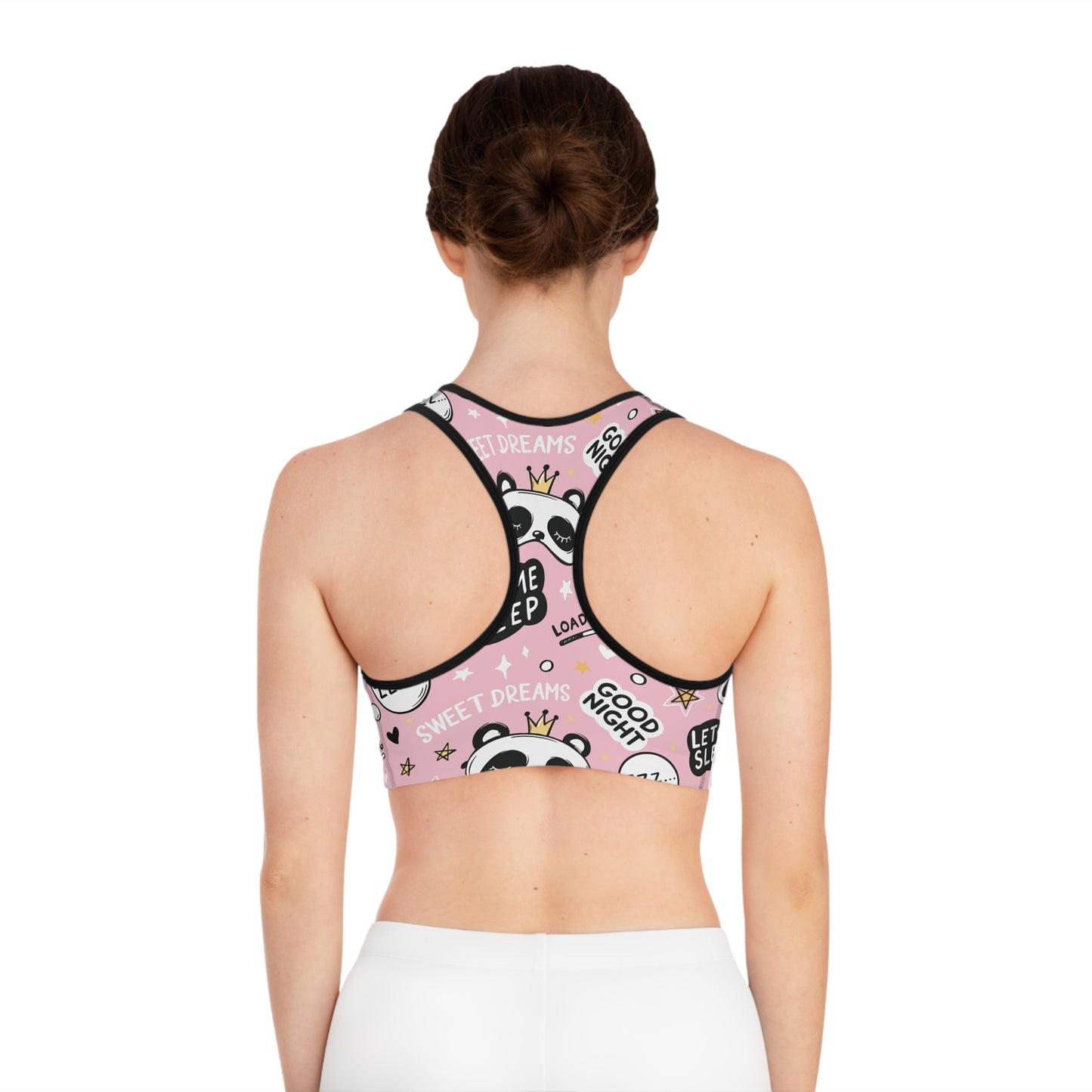 Cute Panda Sweet Dreams Sports Bra - Let Me Sleep Design