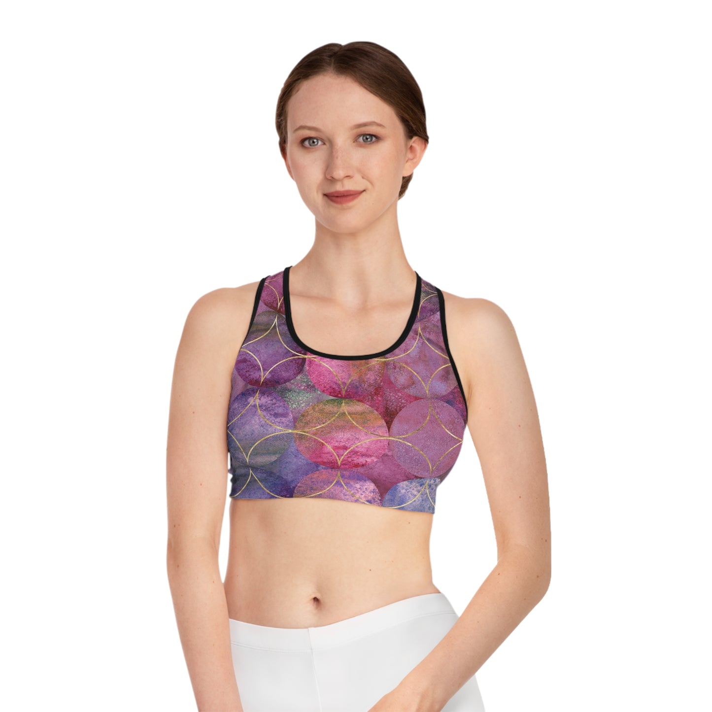 Vibrant Abstract Sports Bra | Chic Workout Gear for Women