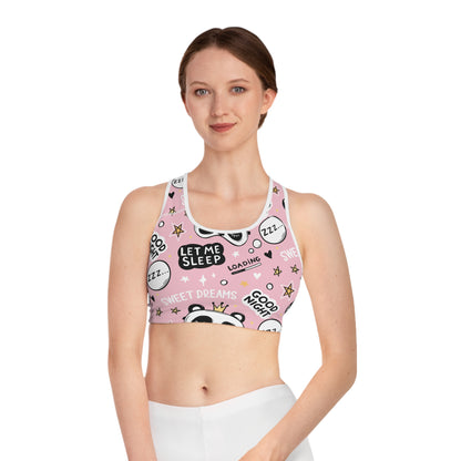 Cute Panda Sweet Dreams Sports Bra - Let Me Sleep Design