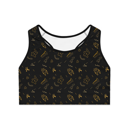 Abstract Pattern Sports Bra - Stylish Comfort for Active Women