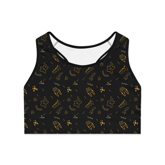 Abstract Pattern Sports Bra - Stylish Comfort for Active Women