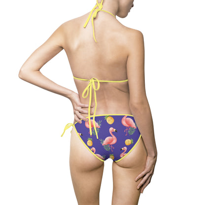 Tropical Flamingo Print Bikini Swimsuit for Women - Perfect for Beach Days and Summer Fun